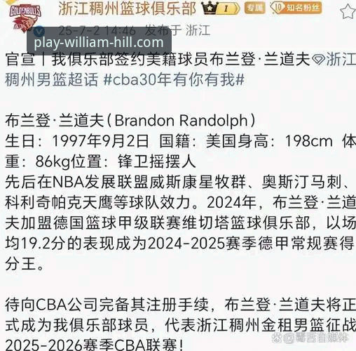 兰道夫加时赛统治CBA季后赛：威廉希尔体育观赛完整指南